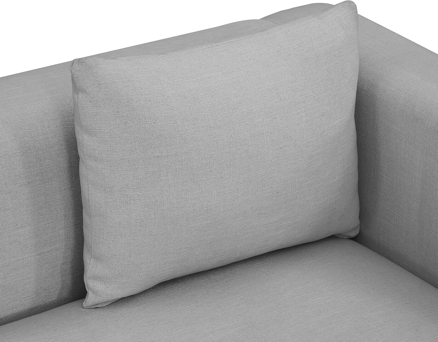 Meridian Furniture 642Grey-S Alfie Collection Modern | Contemporary Sofa with Rich Grey Linen Textured Fabric, Black Finish Solid Wood Base, 90.5' W x 36' D x 28.5' H, Grey