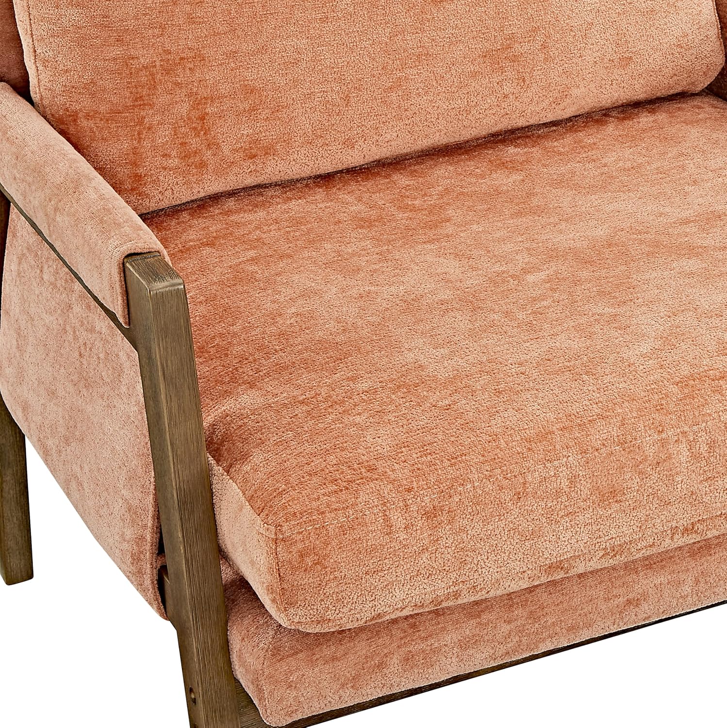 Roundhill Furniture Kelly Mid-Century Modern Accent Armchair, Orange