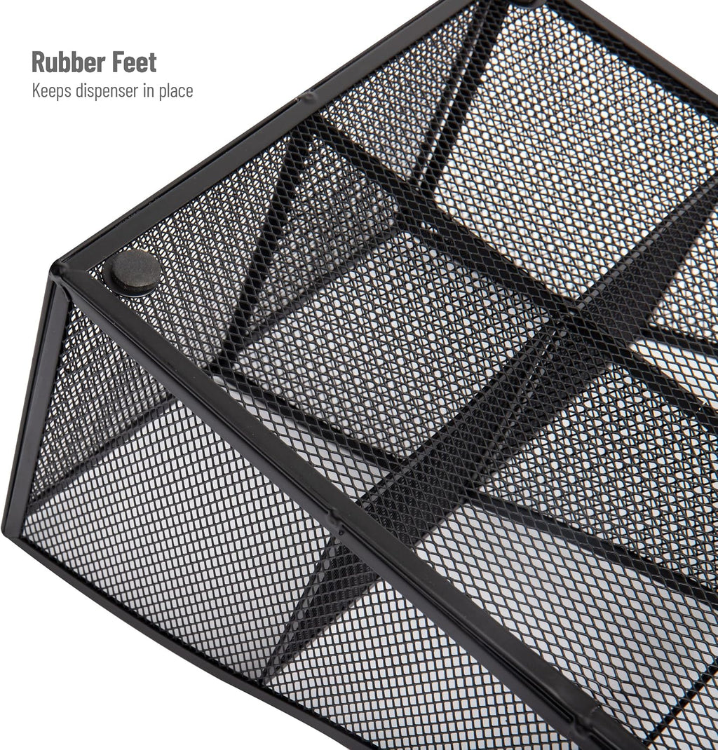 Mind Reader Countertop Organizer, Office Breakroom Supply Caddy, Desktop Organizer, Metal Mesh, Black (Pack of 6)