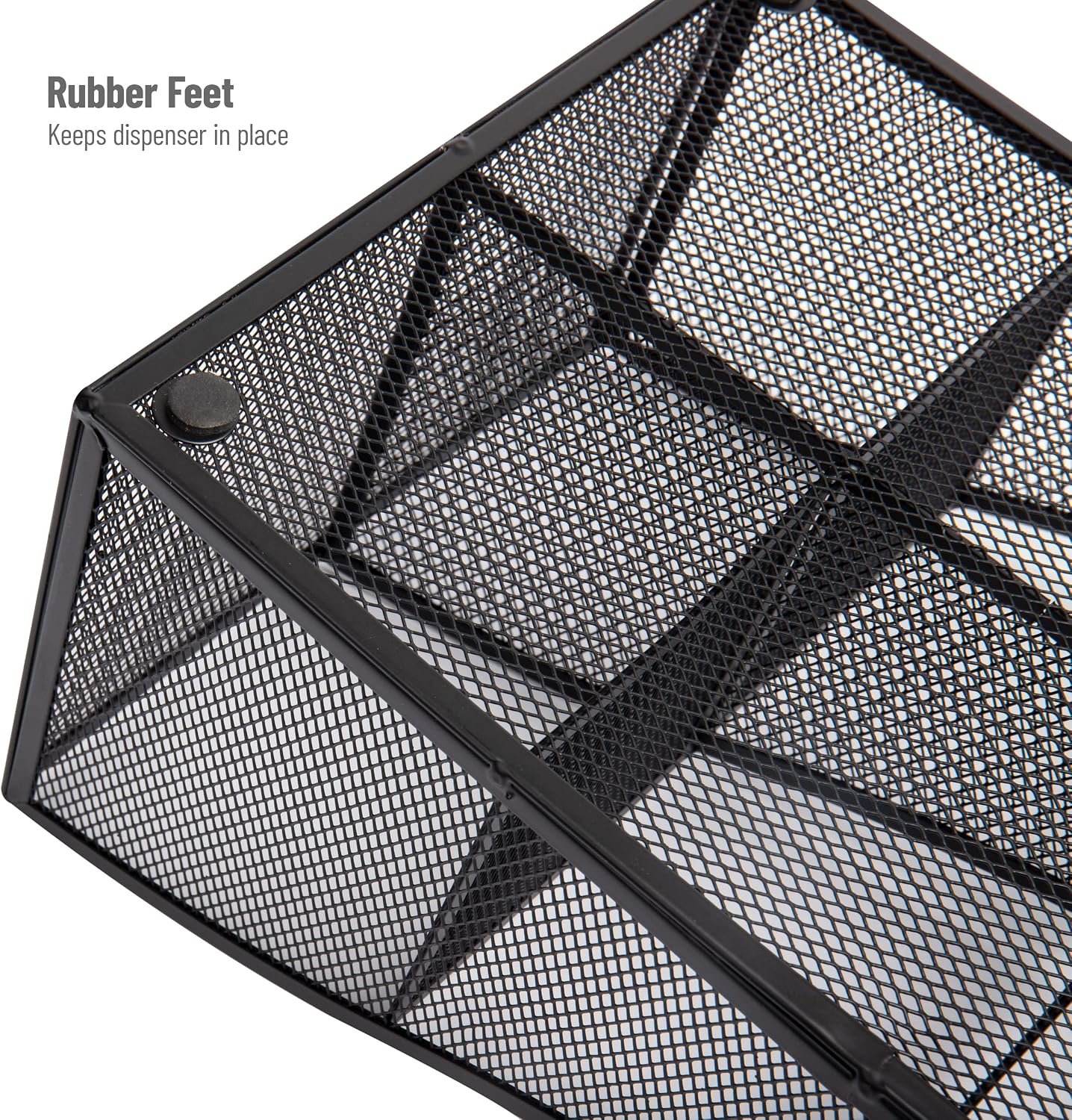 Mind Reader Countertop Organizer, Office Breakroom Supply Caddy, Desktop Organizer, Metal Mesh, Black (Pack of 6)