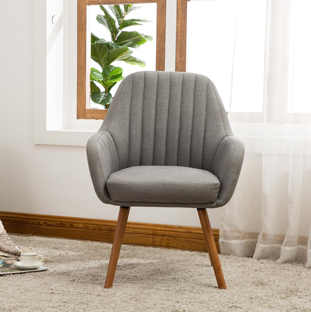 Roundhill Furniture Tuchico Contemporary Fabric Accent Chair,Arm Rest, Gray